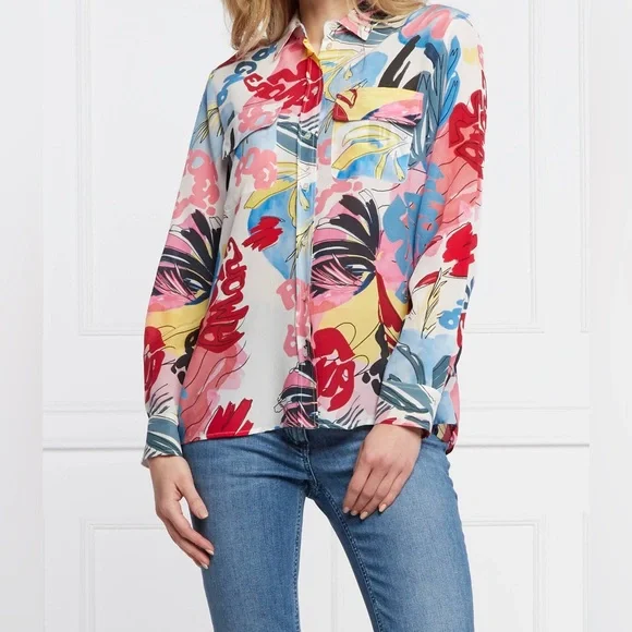 Marella 100% Silk Floral Print Top - Picture 5 of 8